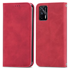 Custodia Portafoglio In Pelle Cover con Supporto S04D per Realme GT Neo 5G Rosso