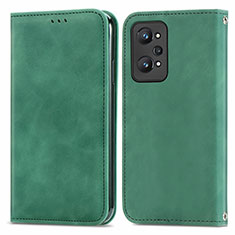 Custodia Portafoglio In Pelle Cover con Supporto S04D per Realme GT Neo2 5G Verde