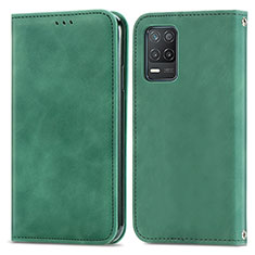 Custodia Portafoglio In Pelle Cover con Supporto S04D per Realme Narzo 30 5G Verde