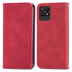 Custodia Portafoglio In Pelle Cover con Supporto S04D per Realme Narzo 50 4G Rosso