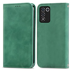 Custodia Portafoglio In Pelle Cover con Supporto S04D per Realme Q3s 5G Verde