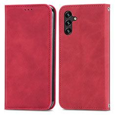 Custodia Portafoglio In Pelle Cover con Supporto S04D per Samsung Galaxy A04s Rosso