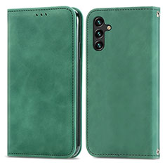 Custodia Portafoglio In Pelle Cover con Supporto S04D per Samsung Galaxy A04s Verde