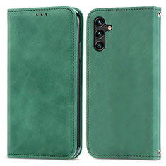 Custodia Portafoglio In Pelle Cover con Supporto S04D per Samsung Galaxy A13 5G Verde