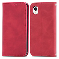 Custodia Portafoglio In Pelle Cover con Supporto S04D per Samsung Galaxy A22 5G SC-56B Rosso
