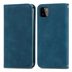 Custodia Portafoglio In Pelle Cover con Supporto S04D per Samsung Galaxy A22s 5G Blu