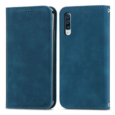 Custodia Portafoglio In Pelle Cover con Supporto S04D per Samsung Galaxy A30S Blu