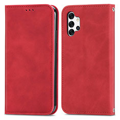 Custodia Portafoglio In Pelle Cover con Supporto S04D per Samsung Galaxy A32 4G Rosso