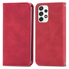 Custodia Portafoglio In Pelle Cover con Supporto S04D per Samsung Galaxy A33 5G Rosso