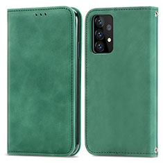 Custodia Portafoglio In Pelle Cover con Supporto S04D per Samsung Galaxy A52 4G Verde