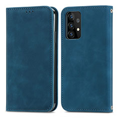 Custodia Portafoglio In Pelle Cover con Supporto S04D per Samsung Galaxy A52s 5G Blu