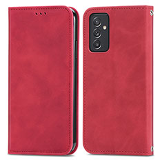 Custodia Portafoglio In Pelle Cover con Supporto S04D per Samsung Galaxy A55 5G Rosso