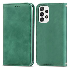 Custodia Portafoglio In Pelle Cover con Supporto S04D per Samsung Galaxy A73 5G Verde