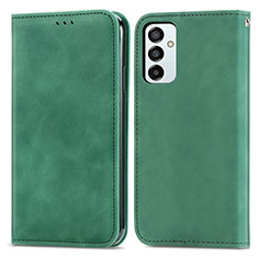 Custodia Portafoglio In Pelle Cover con Supporto S04D per Samsung Galaxy F23 5G Verde