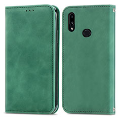 Custodia Portafoglio In Pelle Cover con Supporto S04D per Samsung Galaxy M01s Verde