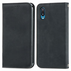 Custodia Portafoglio In Pelle Cover con Supporto S04D per Samsung Galaxy M02 Nero