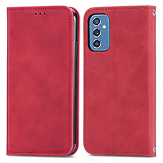 Custodia Portafoglio In Pelle Cover con Supporto S04D per Samsung Galaxy M52 5G Rosso