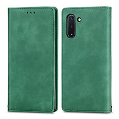 Custodia Portafoglio In Pelle Cover con Supporto S04D per Samsung Galaxy Note 10 5G Verde