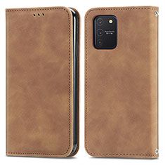 Custodia Portafoglio In Pelle Cover con Supporto S04D per Samsung Galaxy S10 Lite Marrone