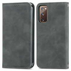 Custodia Portafoglio In Pelle Cover con Supporto S04D per Samsung Galaxy S20 FE 4G Grigio