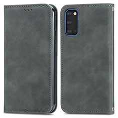 Custodia Portafoglio In Pelle Cover con Supporto S04D per Samsung Galaxy S20 Grigio