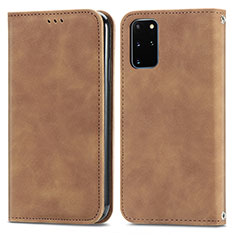 Custodia Portafoglio In Pelle Cover con Supporto S04D per Samsung Galaxy S20 Plus 5G Marrone