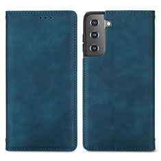 Custodia Portafoglio In Pelle Cover con Supporto S04D per Samsung Galaxy S21 Plus 5G Blu