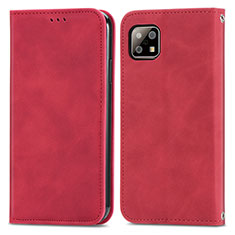 Custodia Portafoglio In Pelle Cover con Supporto S04D per Sharp Aquos Sense6s Rosso