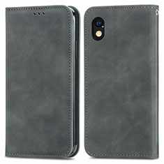 Custodia Portafoglio In Pelle Cover con Supporto S04D per Sony Xperia Ace III SOG08 Grigio