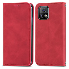 Custodia Portafoglio In Pelle Cover con Supporto S04D per Vivo iQOO U3x 5G Rosso