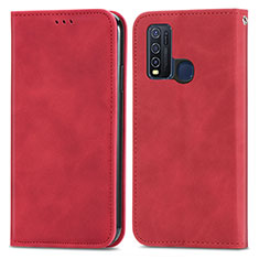 Custodia Portafoglio In Pelle Cover con Supporto S04D per Vivo Y50 Rosso