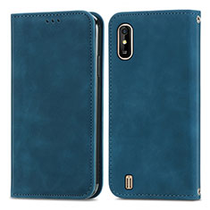 Custodia Portafoglio In Pelle Cover con Supporto S04D per Wiko Y81 Blu