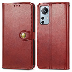 Custodia Portafoglio In Pelle Cover con Supporto S04D per Xiaomi Mi 12 5G Rosso