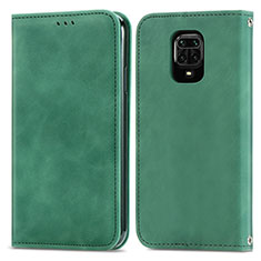 Custodia Portafoglio In Pelle Cover con Supporto S04D per Xiaomi Poco M2 Pro Verde