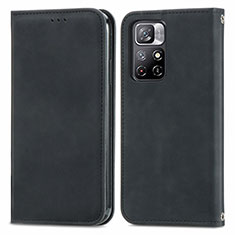 Custodia Portafoglio In Pelle Cover con Supporto S04D per Xiaomi Poco M4 Pro 5G Nero