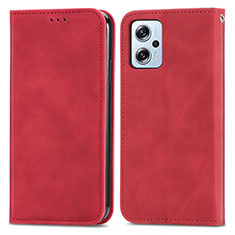 Custodia Portafoglio In Pelle Cover con Supporto S04D per Xiaomi Poco X4 GT 5G Rosso