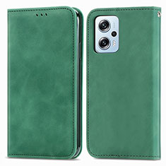 Custodia Portafoglio In Pelle Cover con Supporto S04D per Xiaomi Poco X4 GT 5G Verde