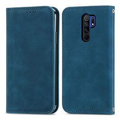 Custodia Portafoglio In Pelle Cover con Supporto S04D per Xiaomi Redmi 9 Blu