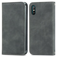 Custodia Portafoglio In Pelle Cover con Supporto S04D per Xiaomi Redmi 9i Grigio