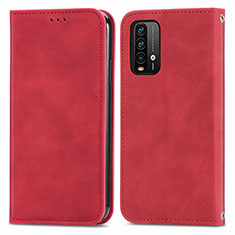Custodia Portafoglio In Pelle Cover con Supporto S04D per Xiaomi Redmi 9T 4G Rosso
