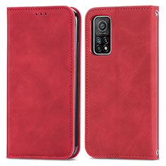 Custodia Portafoglio In Pelle Cover con Supporto S04D per Xiaomi Redmi K30S 5G Rosso