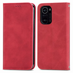 Custodia Portafoglio In Pelle Cover con Supporto S04D per Xiaomi Redmi K40 5G Rosso