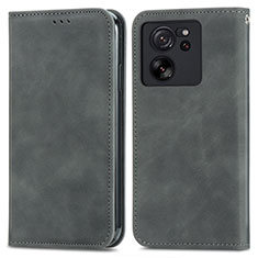 Custodia Portafoglio In Pelle Cover con Supporto S04D per Xiaomi Redmi K60 Ultra 5G Grigio