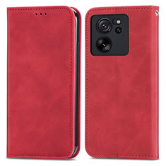 Custodia Portafoglio In Pelle Cover con Supporto S04D per Xiaomi Redmi K60 Ultra 5G Rosso