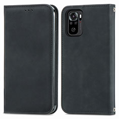 Custodia Portafoglio In Pelle Cover con Supporto S04D per Xiaomi Redmi Note 10S 4G Nero