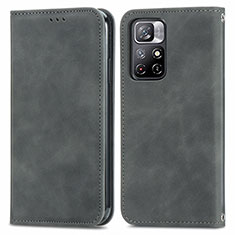 Custodia Portafoglio In Pelle Cover con Supporto S04D per Xiaomi Redmi Note 11 5G Grigio