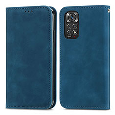 Custodia Portafoglio In Pelle Cover con Supporto S04D per Xiaomi Redmi Note 11 Pro 5G Blu