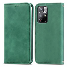 Custodia Portafoglio In Pelle Cover con Supporto S04D per Xiaomi Redmi Note 11T 5G Verde