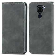 Custodia Portafoglio In Pelle Cover con Supporto S04D per Xiaomi Redmi Note 9 Grigio