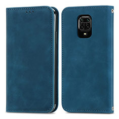 Custodia Portafoglio In Pelle Cover con Supporto S04D per Xiaomi Redmi Note 9 Pro Blu